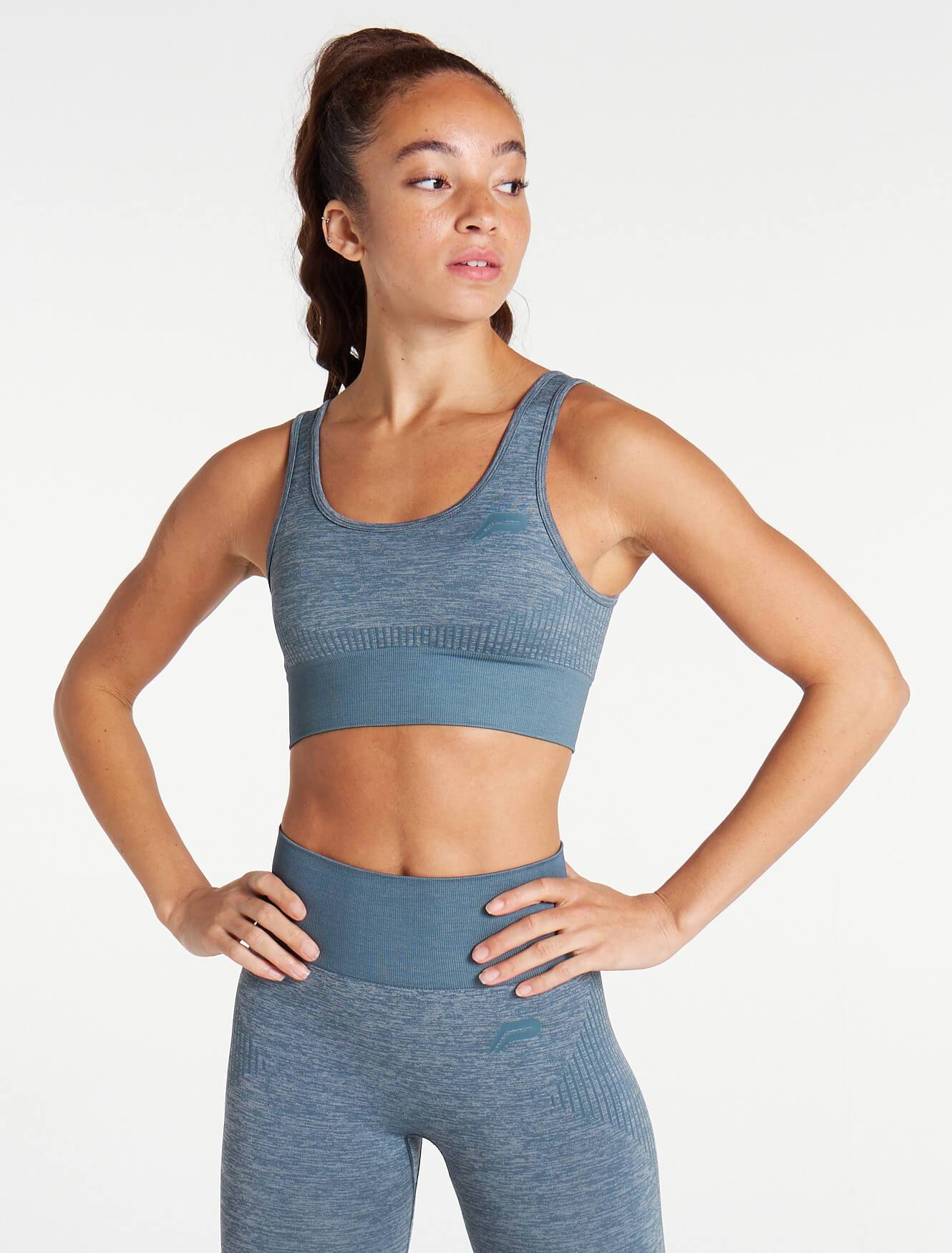 ADAPT Seamless Sports Bra / Slate Blue Pursue Fitness 1