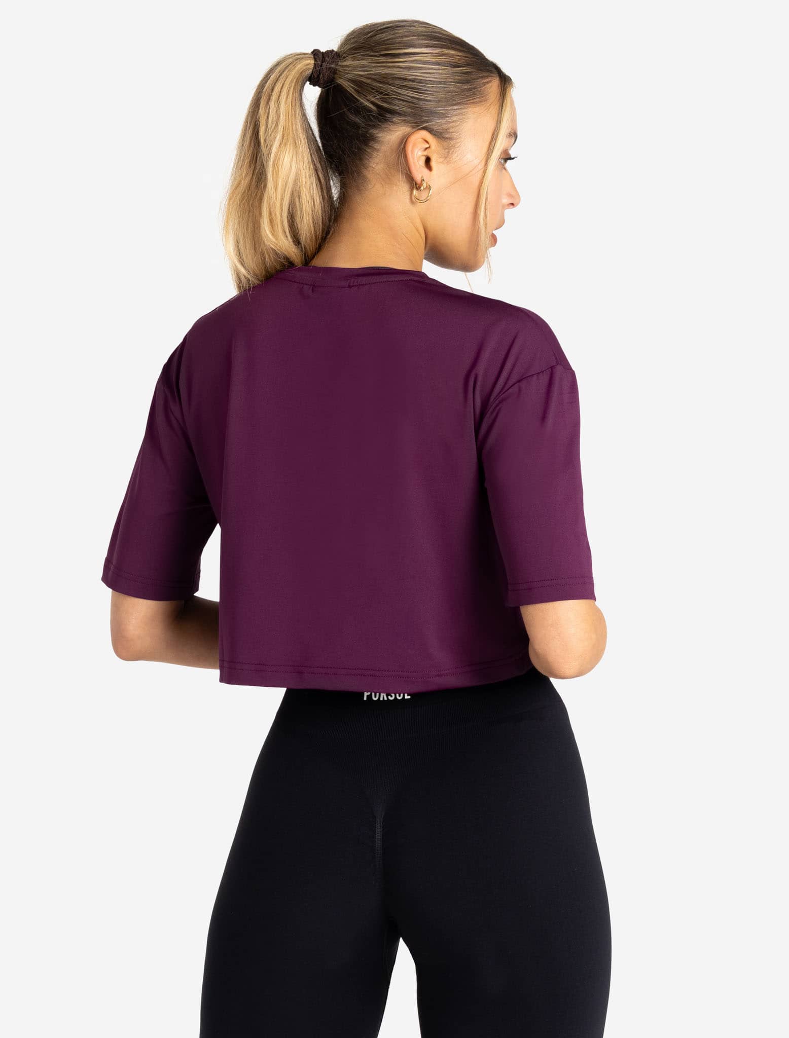 BreathEasy® Crop T-Shirt / Purple Pursue Fitness 2