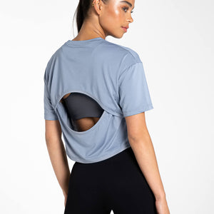 Breeze Crop T-Shirt / Dusky Blue Pursue Fitness 2