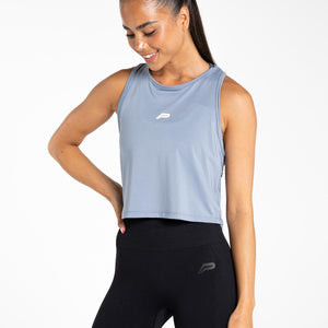 Breeze Crop Tank / Dusky Blue Pursue Fitness 1