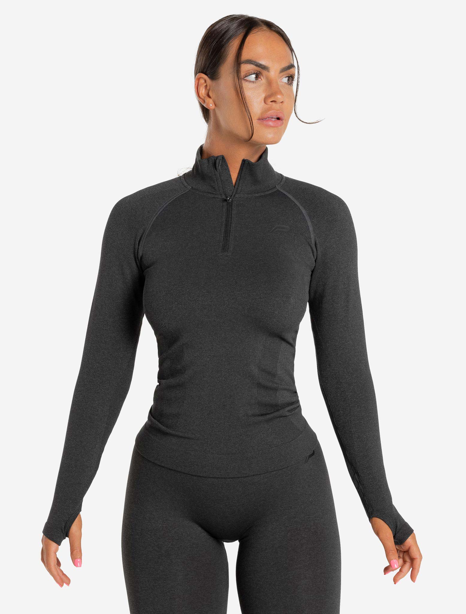 Core Seamless ¼ Zip / Black Marl Pursue Fitness 1