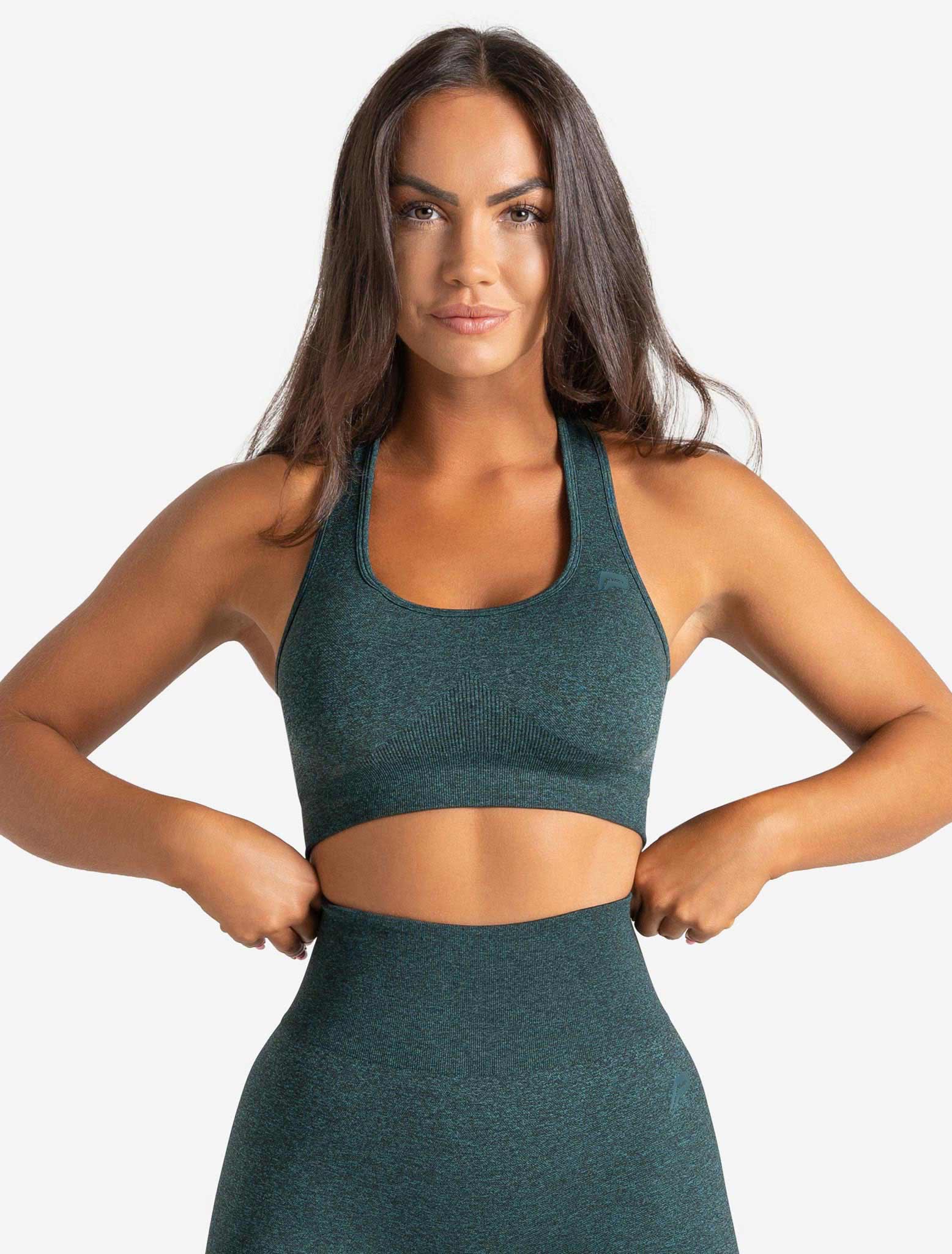 Core Seamless Sports Bra / Teal Marl Pursue Fitness 1