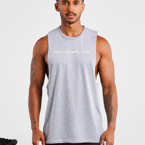 Graphic Drop Arm Tank / Grey Marl Pursue Fitness 2