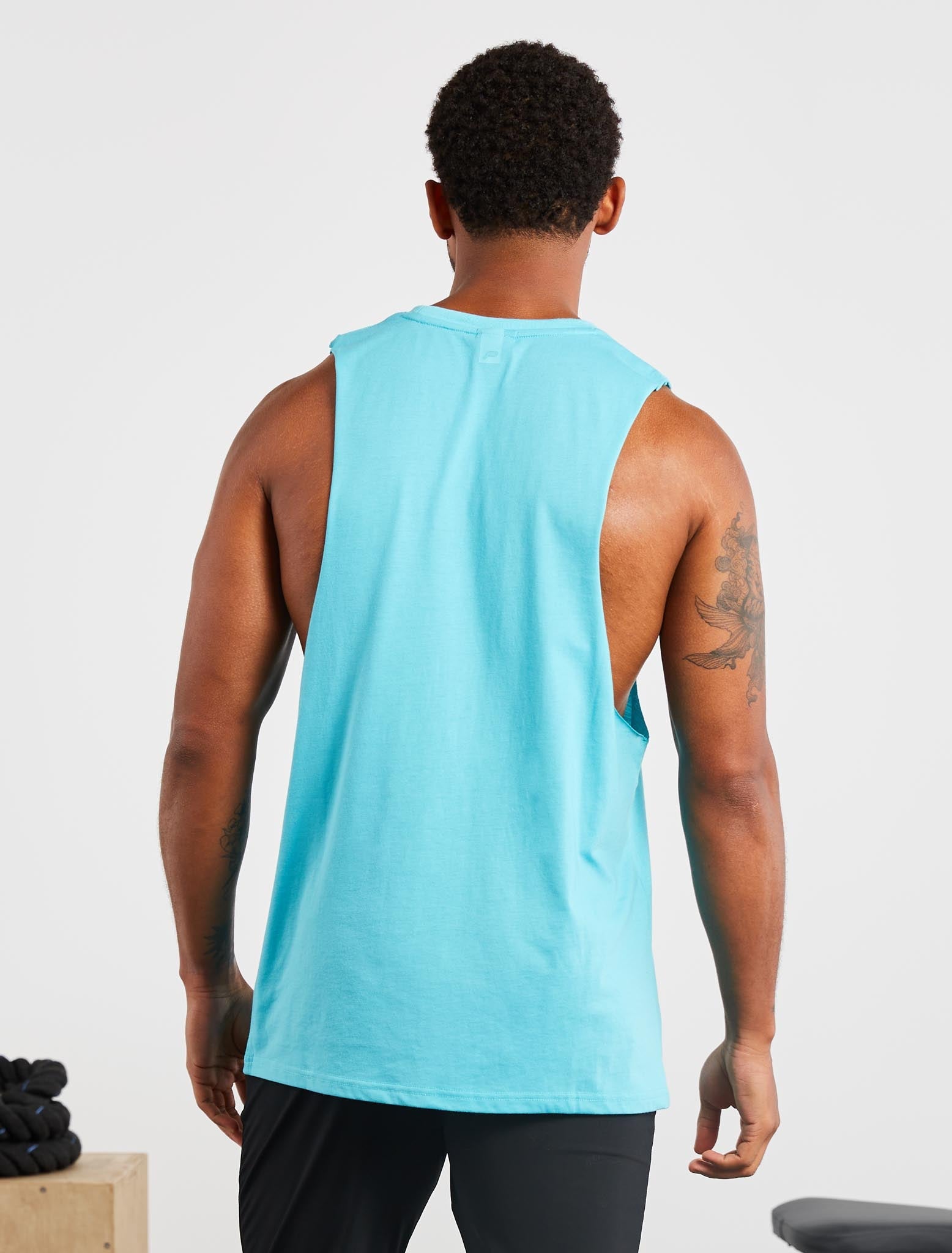 Graphic Drop Arm Tank / Sky Blue Pursue Fitness 2