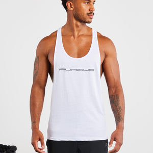 Graphic Stringer Vest / White Pursue Fitness 1