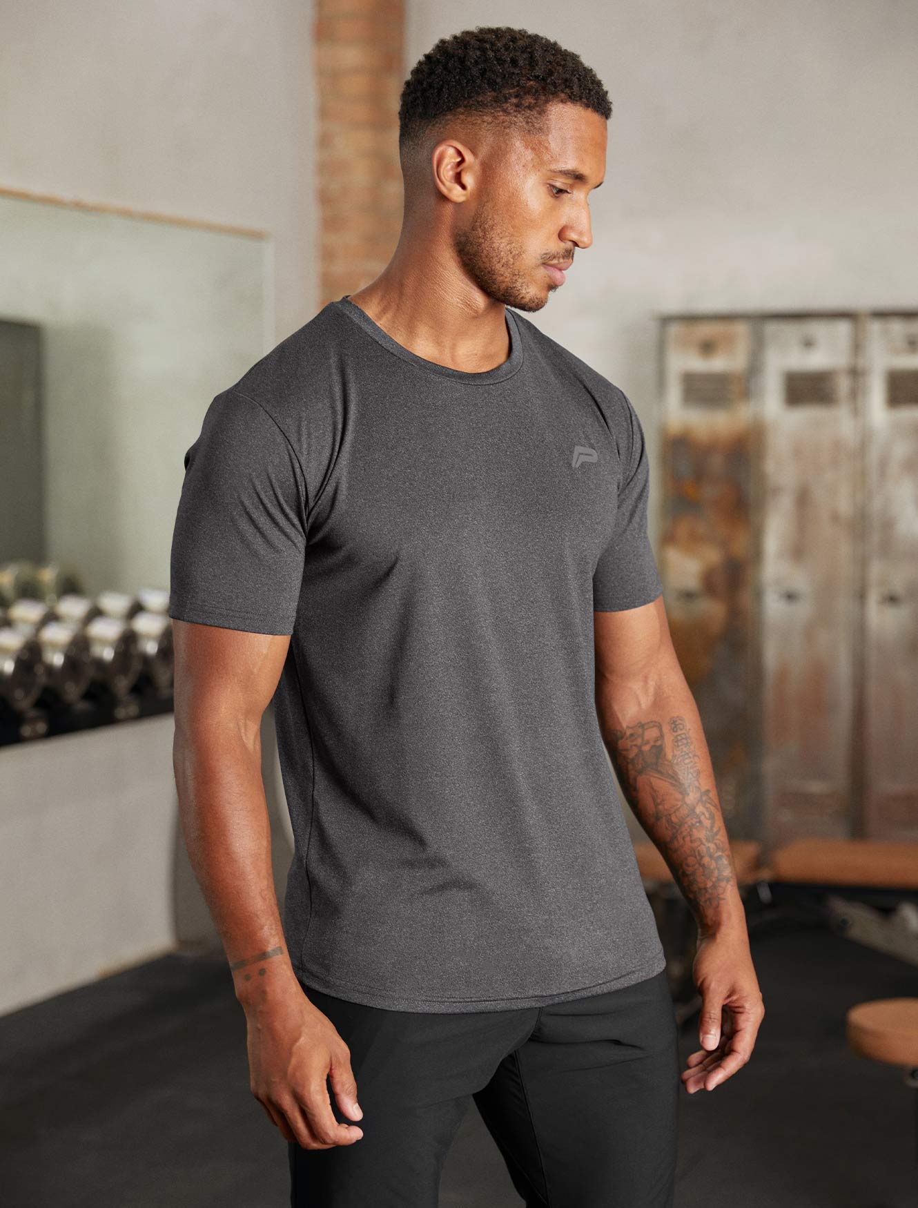 Hybrid Everyday T-Shirt / Black Marl Pursue Fitness 1