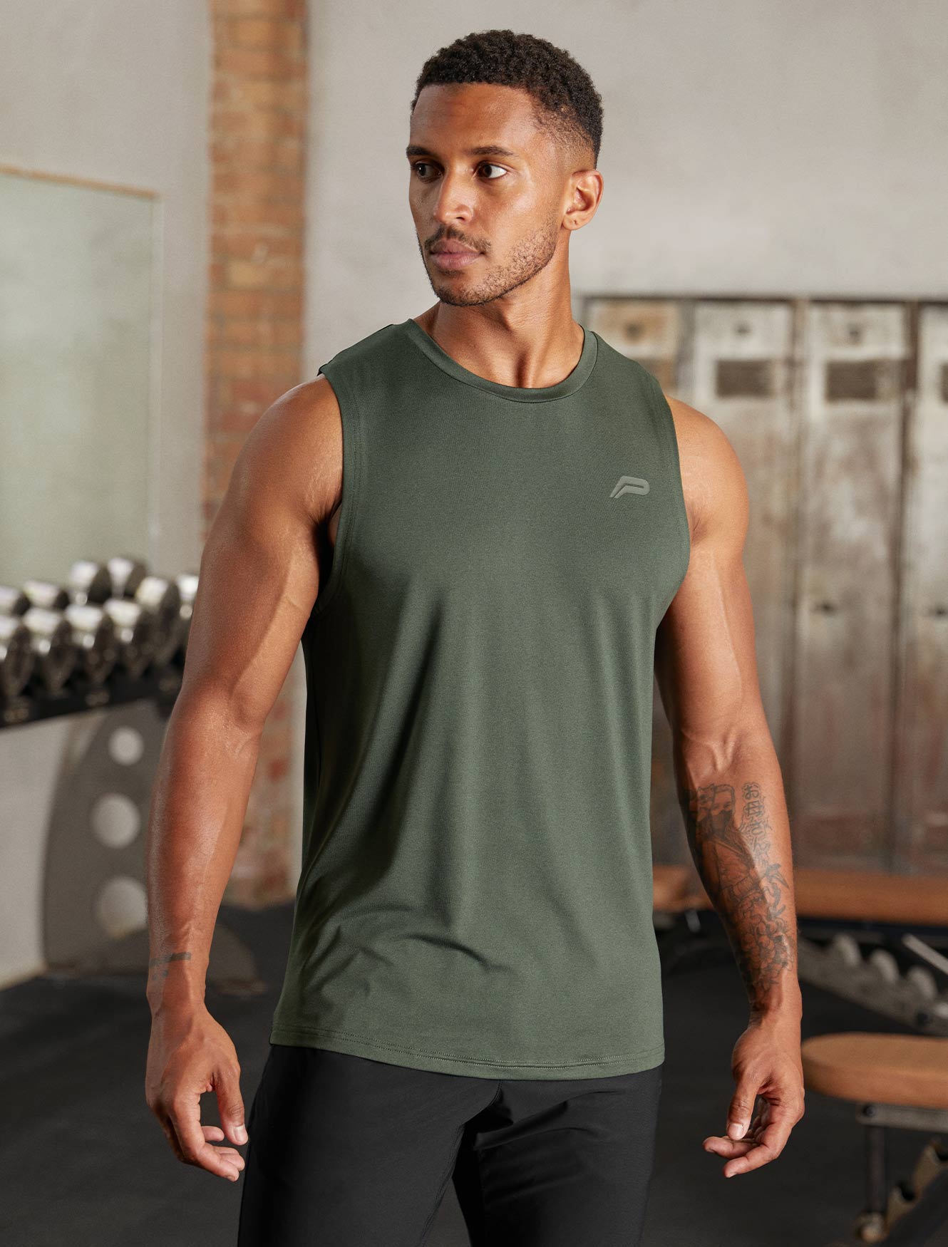 Hybrid Everyday Tank / Olive Marl Pursue Fitness 1