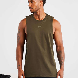 Icon Drop Arm Tank / Olive Pursue Fitness 1