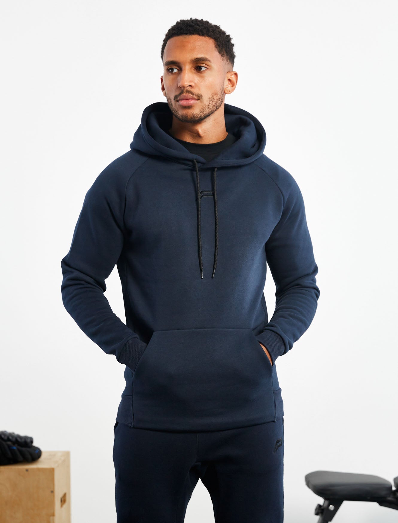 Icon Tapered Hoodie / Dark Navy Pursue Fitness 1