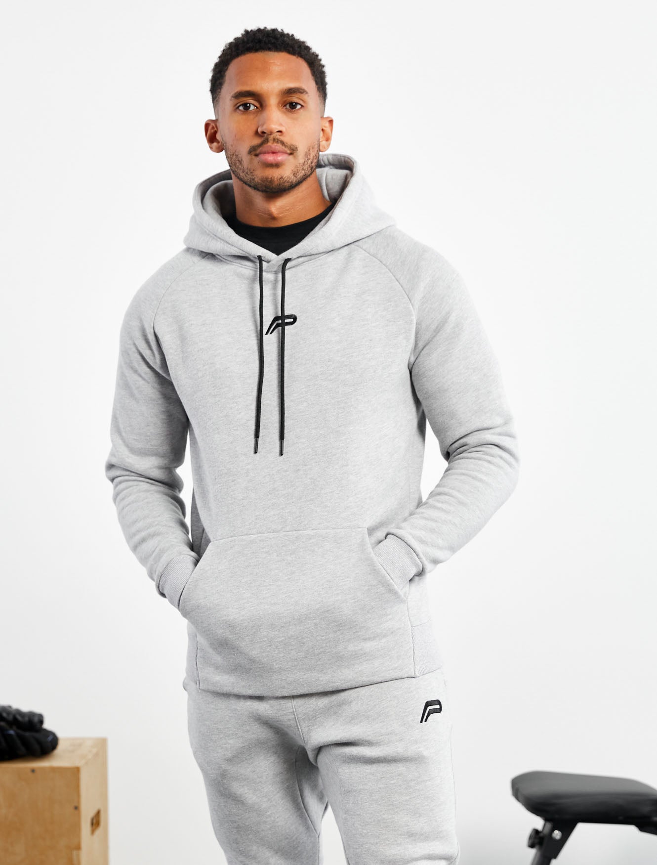 Icon Tapered Hoodie / Heather Grey Pursue Fitness 1