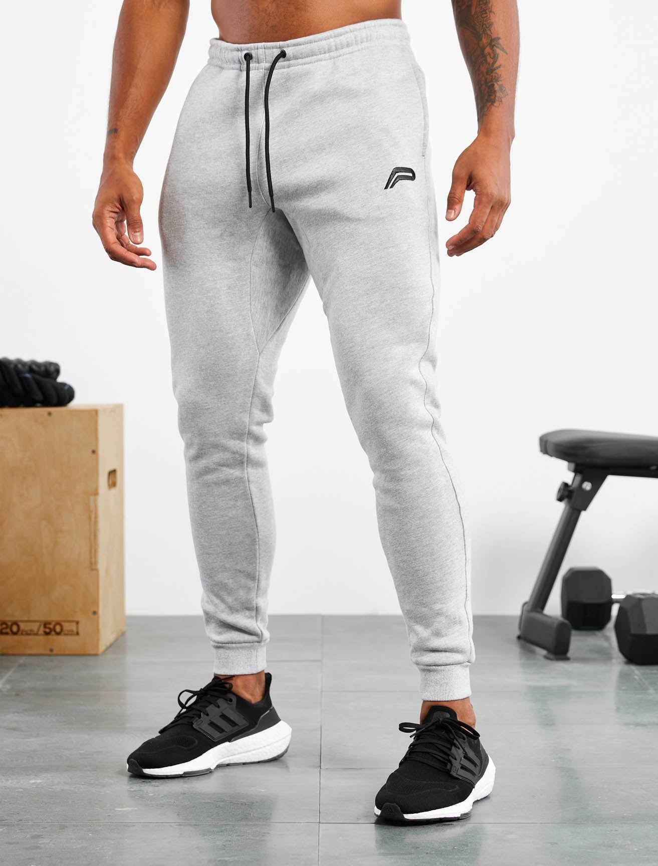 Icon Tapered Joggers / Heather Grey Pursue Fitness 1