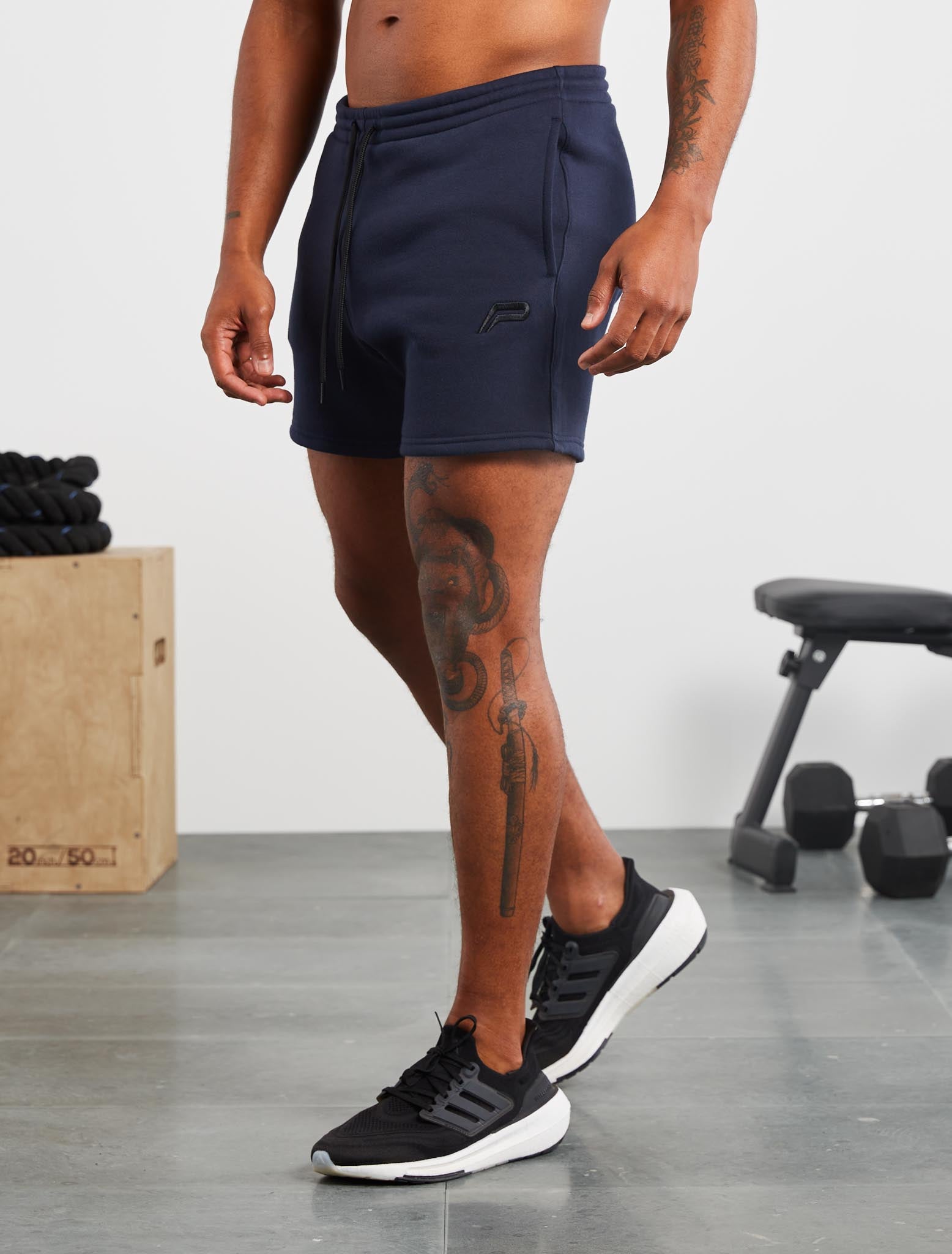 Icon Tapered Shorts / Dark Navy Pursue Fitness 2