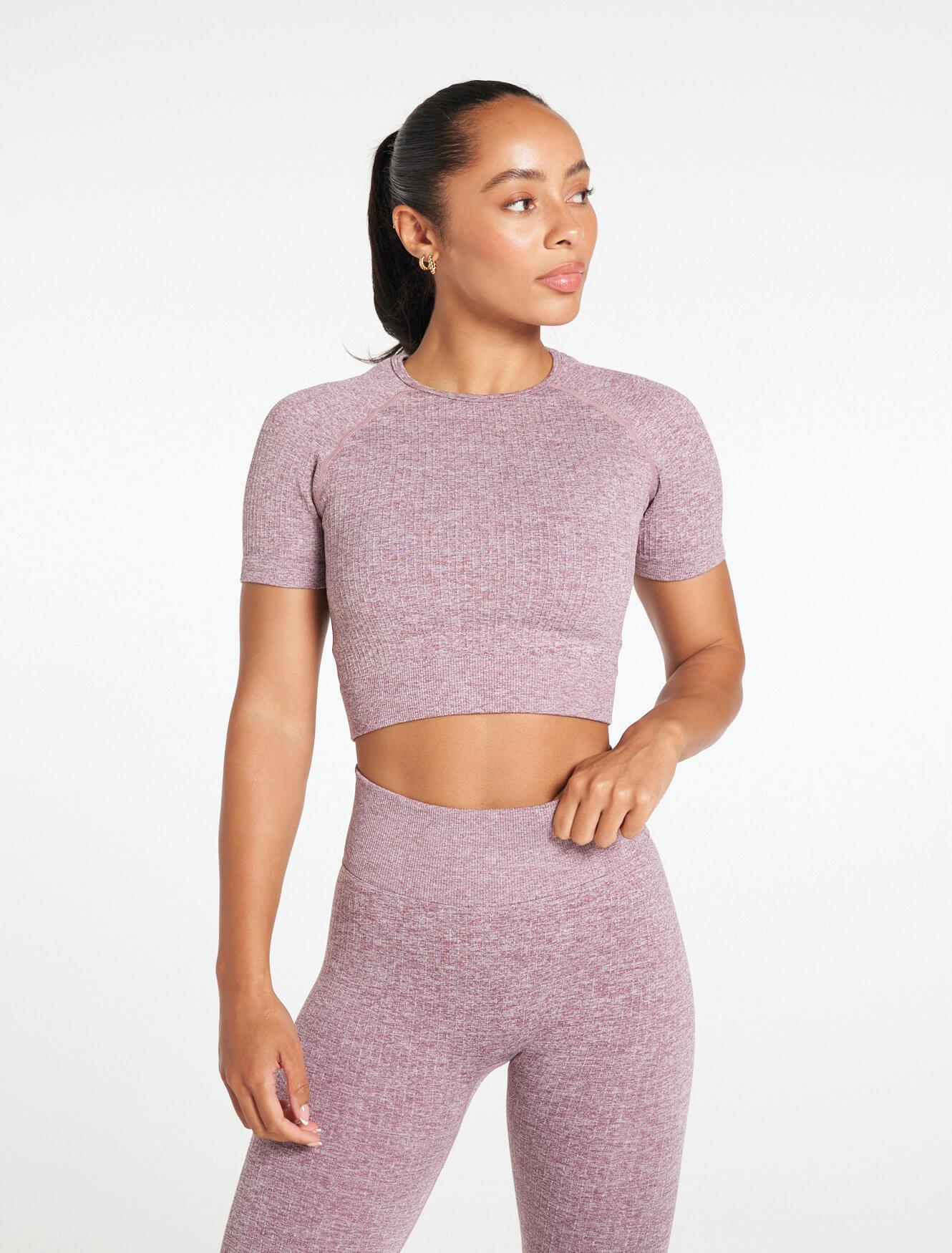 Lounge Seamless Crop T-Shirt / Lavender Marl Pursue Fitness 1