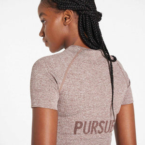 Lounge Seamless Crop T-Shirt / Mocha Pursue Fitness 6