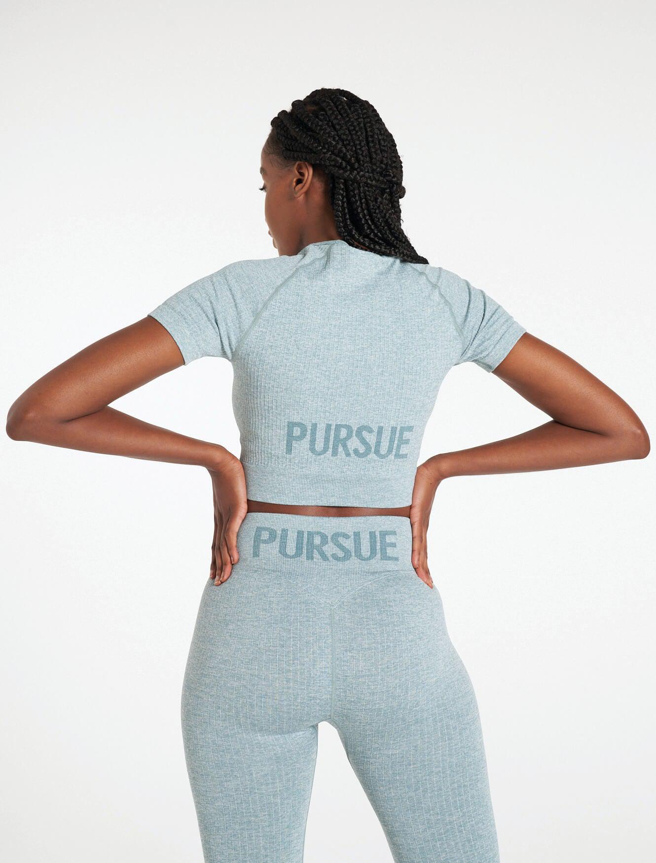 Lounge Seamless Crop T-Shirt / Sky Blue Pursue Fitness 2