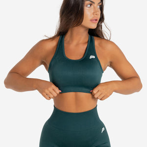 Marble Seamless Sports Bra / Dark Emerald Green Pursue Fitness 1