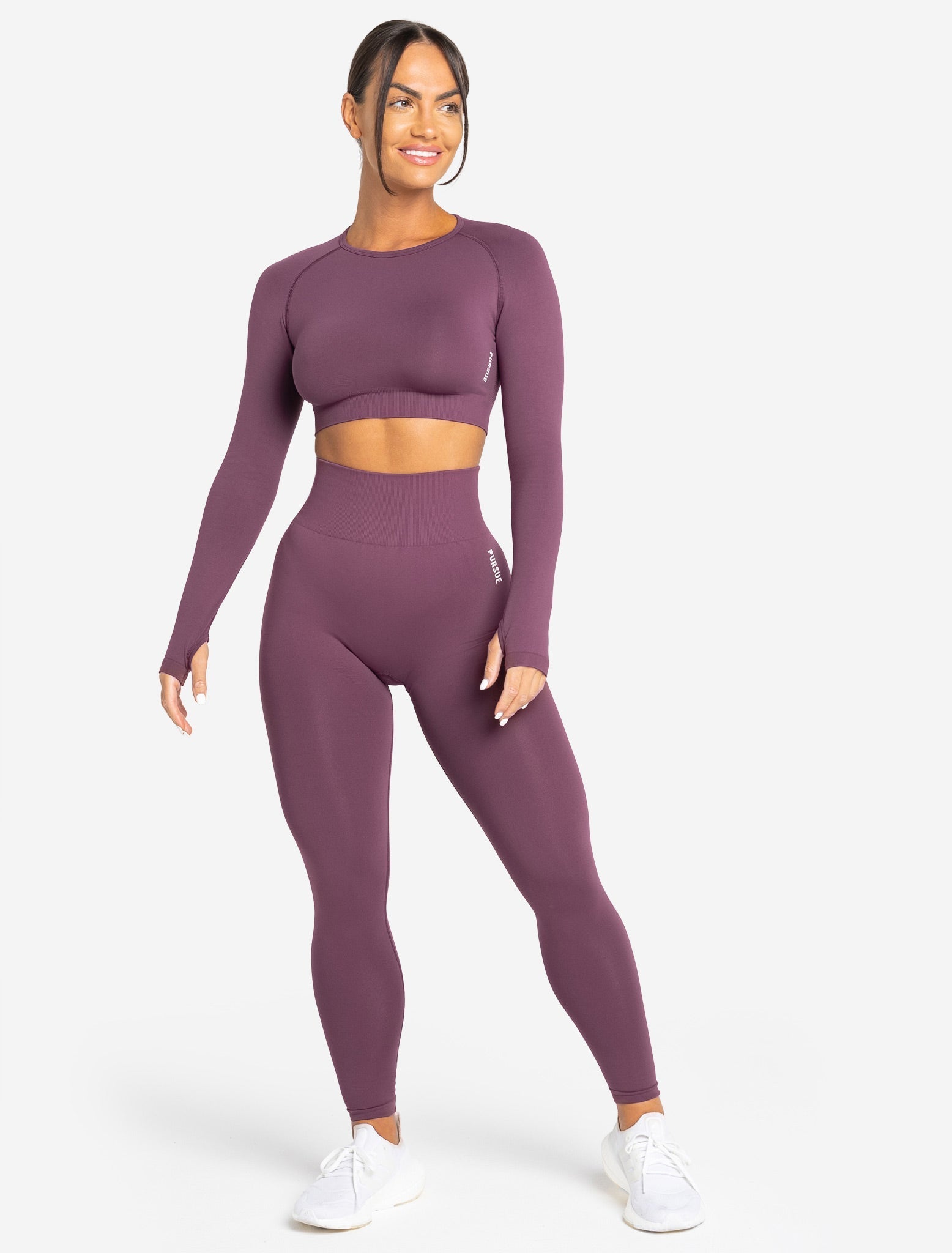 Move Seamless Long Sleeve Crop Top / Plum Pursue Fitness 2