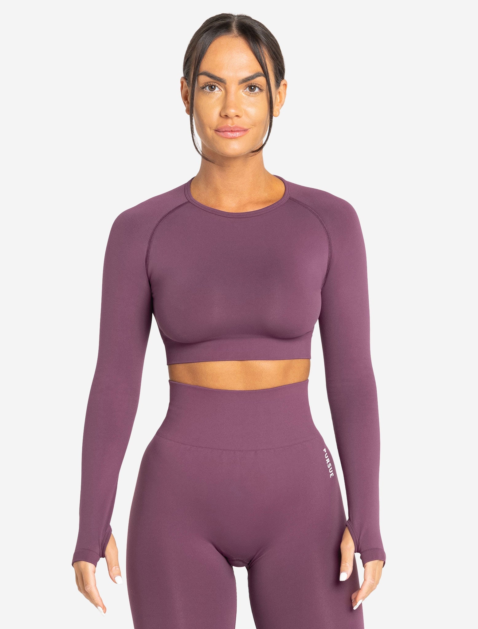 Move Seamless Long Sleeve Crop Top / Plum Pursue Fitness 1