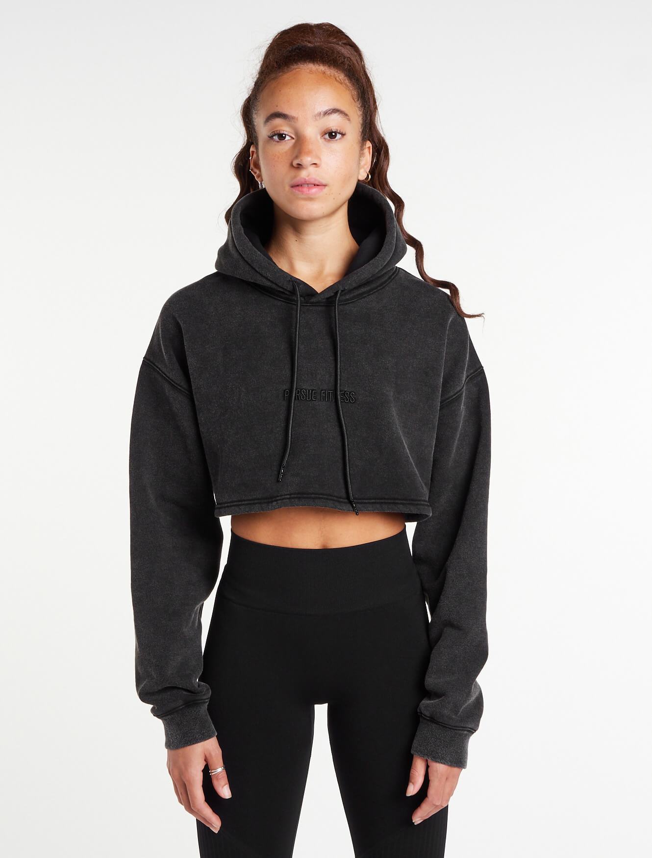 Oversized Crop Hoodie / Acid Wash Pursue Fitness 3