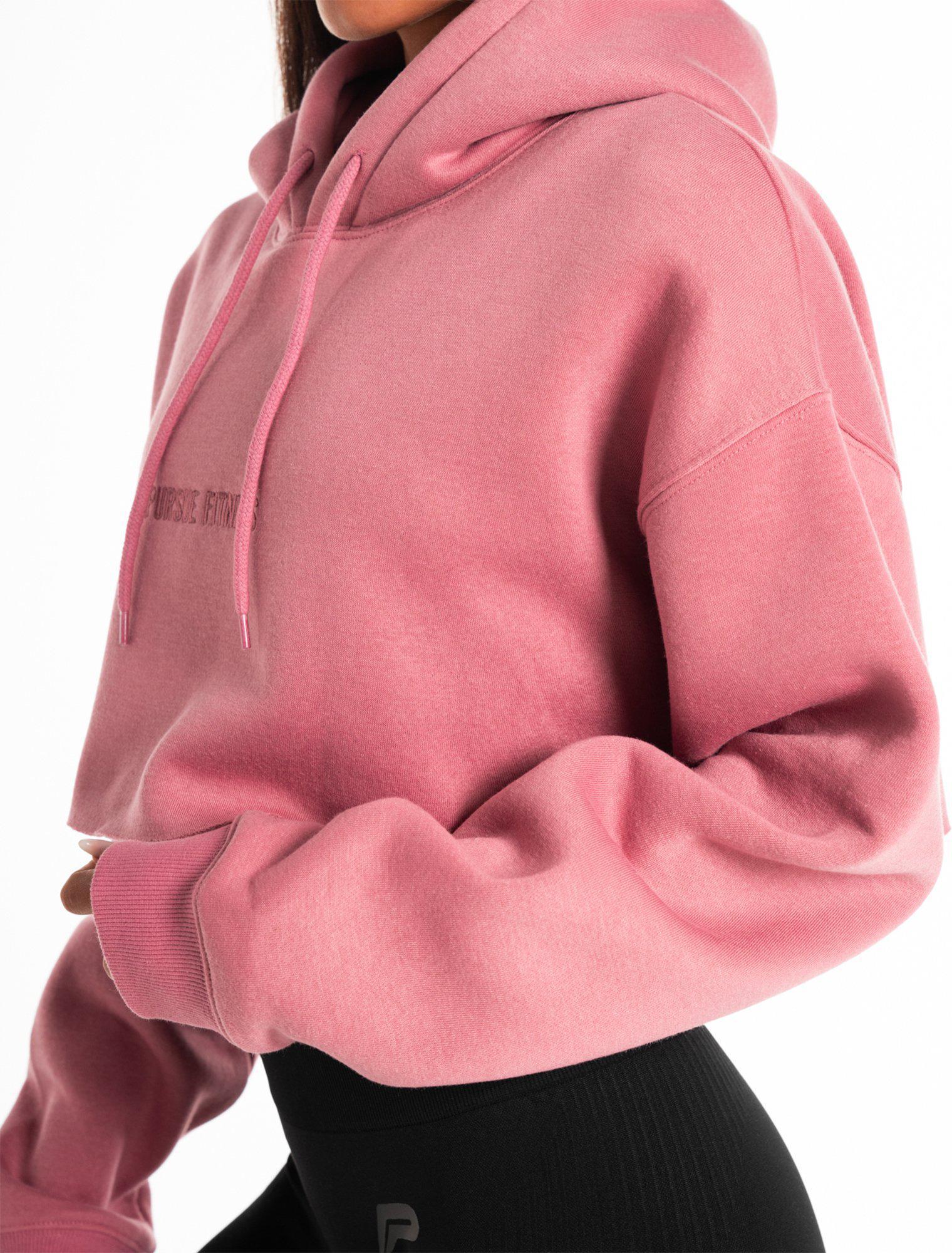 Oversized Crop Hoodie / Dark Washed Pink Pursue Fitness 2