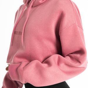 Oversized Crop Hoodie / Dark Washed Pink Pursue Fitness 2