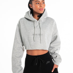 Oversized Crop Hoodie / Marl Grey Pursue Fitness 1