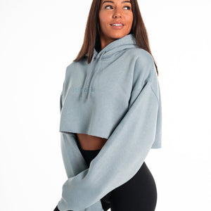 Oversized Crop Hoodie / Washed Blue Pursue Fitness 1