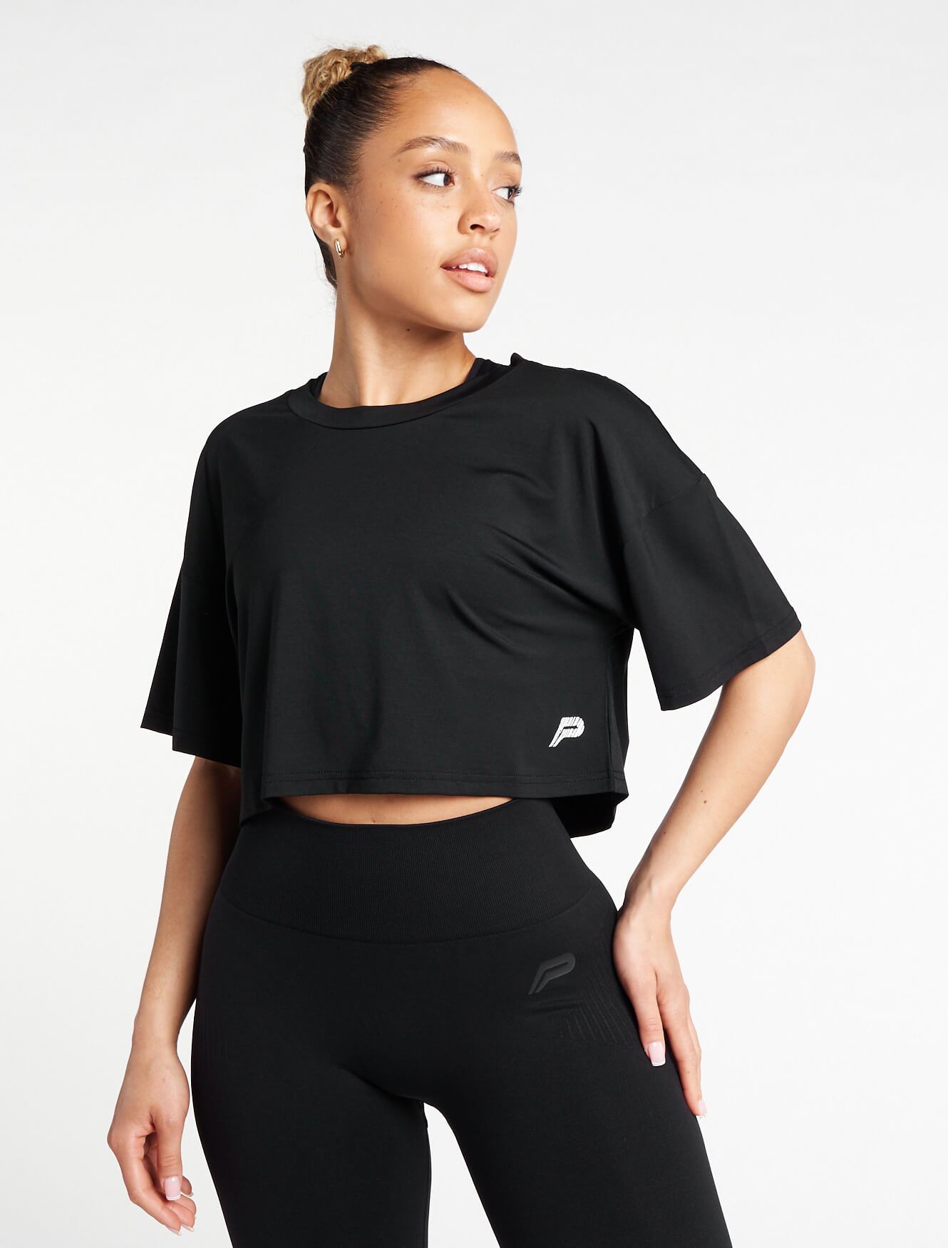 Oversized Crop T-Shirt / Black Pursue Fitness 2