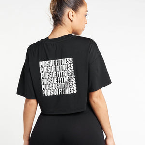 Oversized Crop T-Shirt / Black Pursue Fitness 1