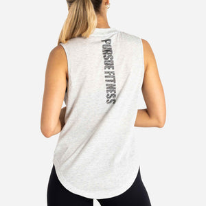 Oversized Graphic Tank / Light Grey Pursue Fitness 1