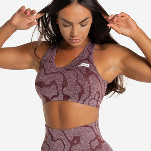 Sustainable Seamless Sports Bra / Burgundy Pursue Fitness 1