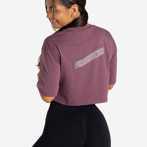 Wave Crop T-Shirt / Plum Pursue Fitness 1