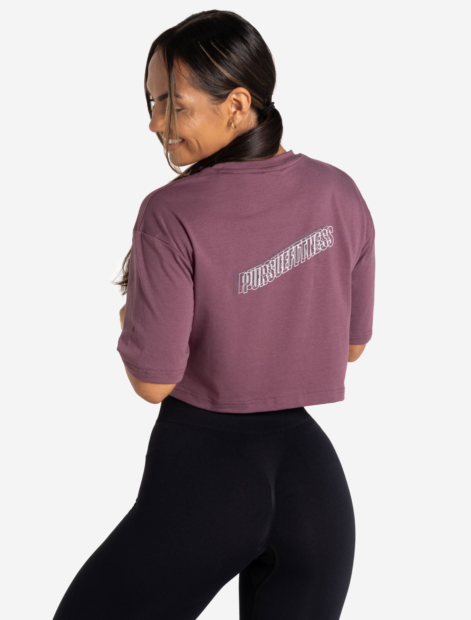 Wave Crop T-Shirt / Plum Pursue Fitness 1