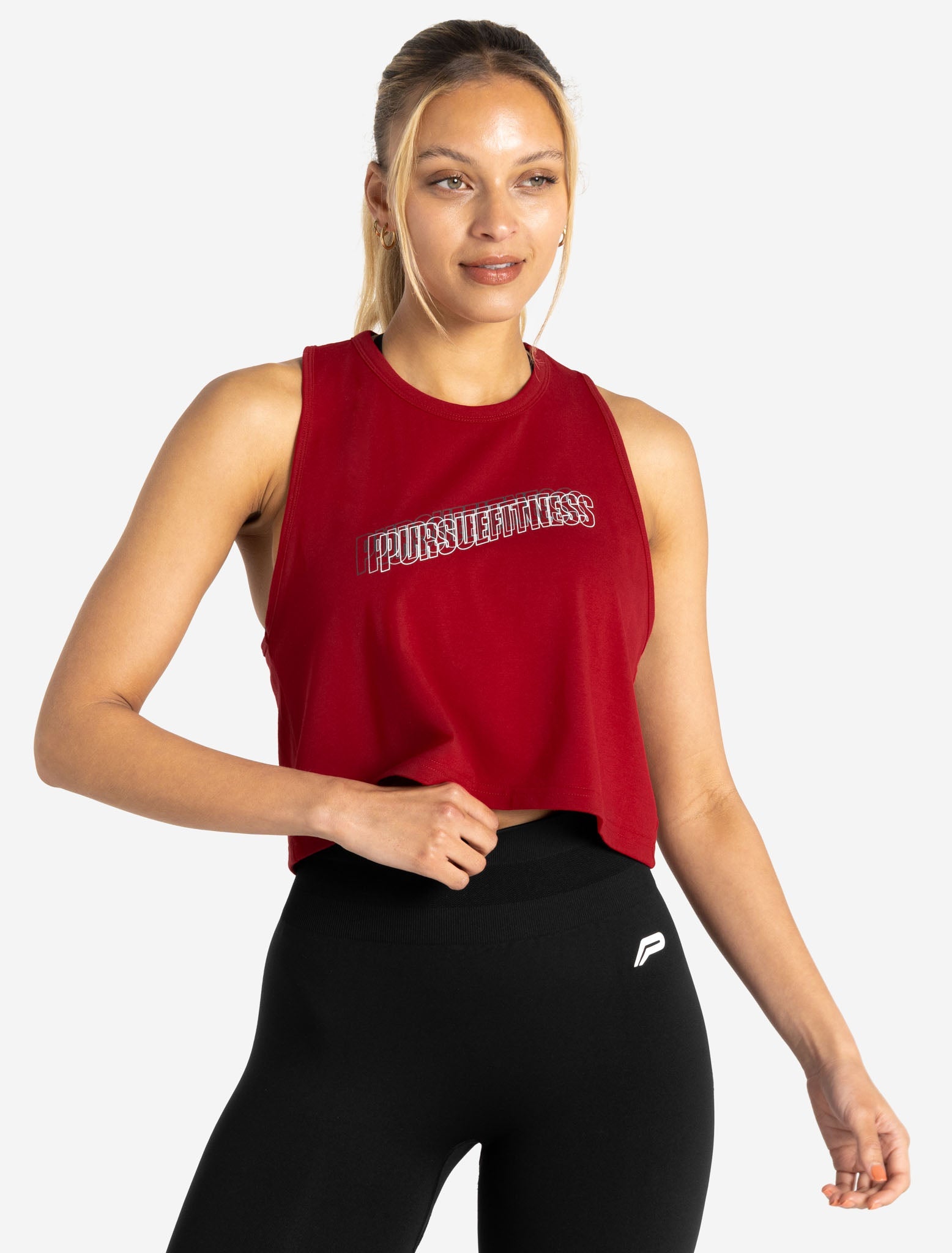 Wave Crop Tank / Maroon Pursue Fitness 1